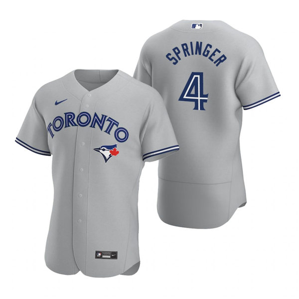 Men's Toronto Blue Jays #4 George Springerr Nike Gray Road Flex Base Jersey